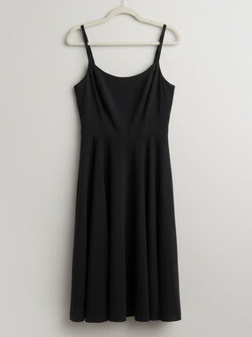 Mario Balthazar Vintage Black Spaghetti Strap Midi Dress Size 6 Cotton Blend